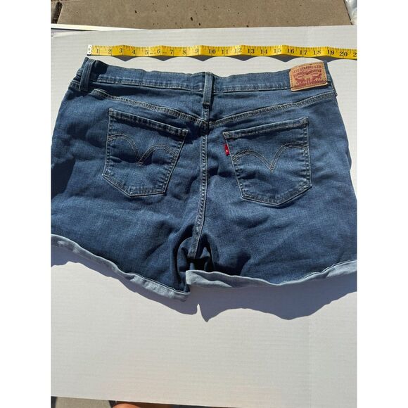 Levi Women's Mid Length Distressed Shorts Size 34 Waist Stretch Inseam 5 - Picture 2 of 10